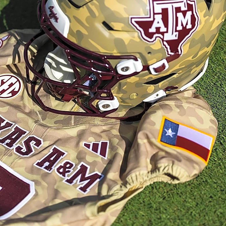 Texas A&M unveils camo uniforms to be worn on Oct. 3