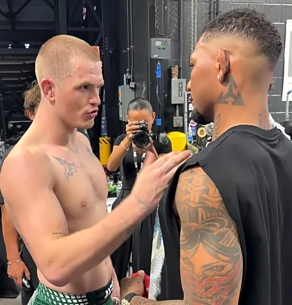 Ian Machado Garry lectures Michael Morales backstage at UFC 330: ‘The shit you talk… make sure you back it up’