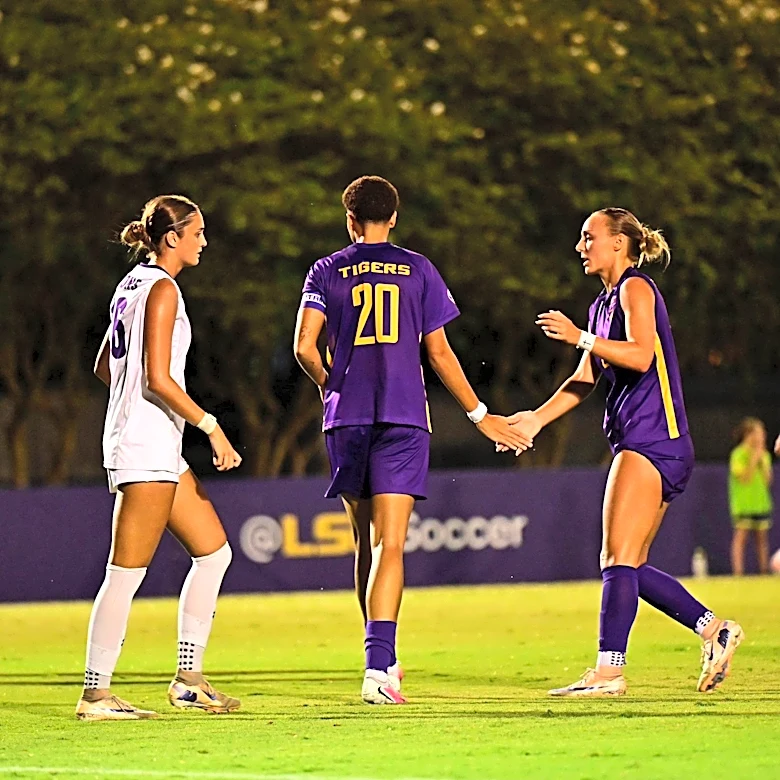 LSU soccer cruises in home opening win