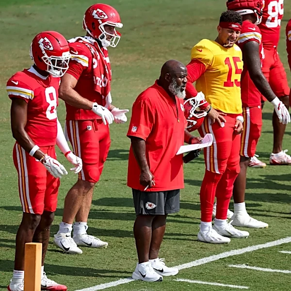 Eric Bieniemy did more than just watch the Chiefs practice remotely
