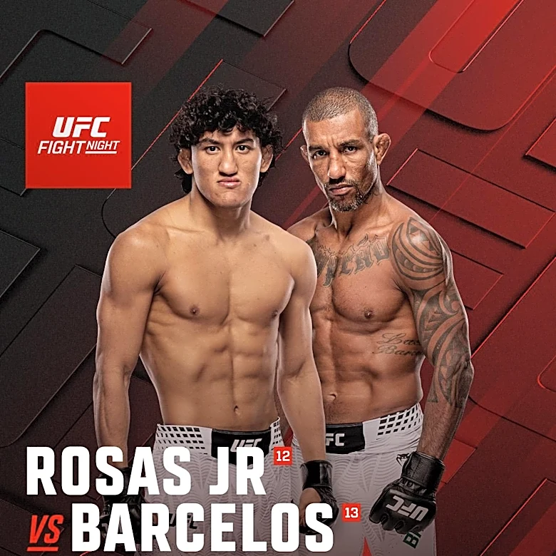 Latest UFC Vegas 121 fight card, start time, date and location | Rosas Jr. vs. Barcelos