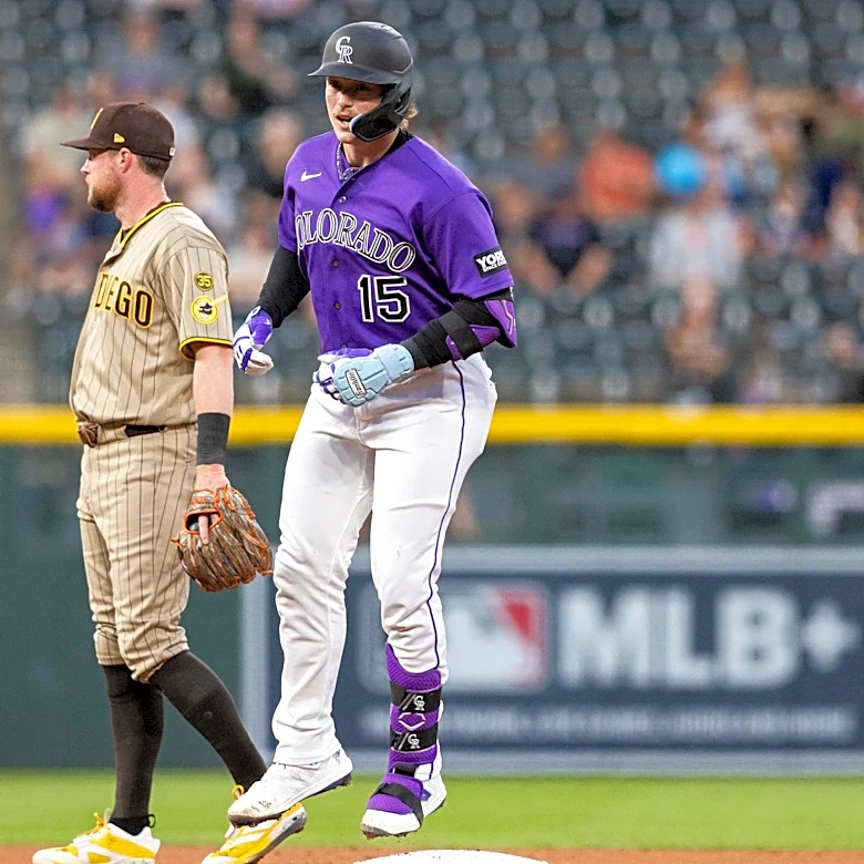 Hunter Goodman leaves Rockies-Padres game with apparent injury