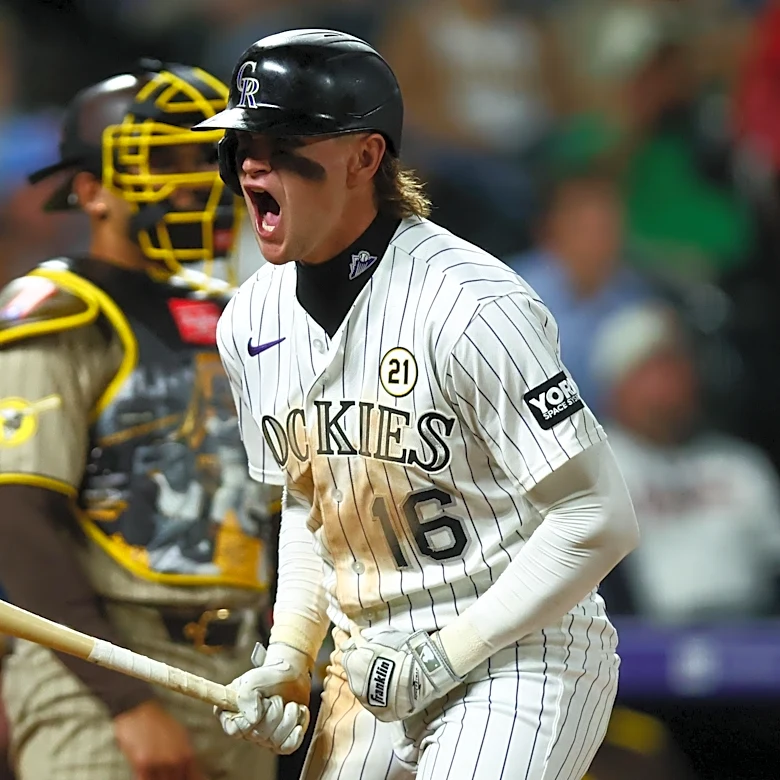 Cole Carrigg and the Rally Squirrel lead the Rockies to a 9-3 win over the Padres
