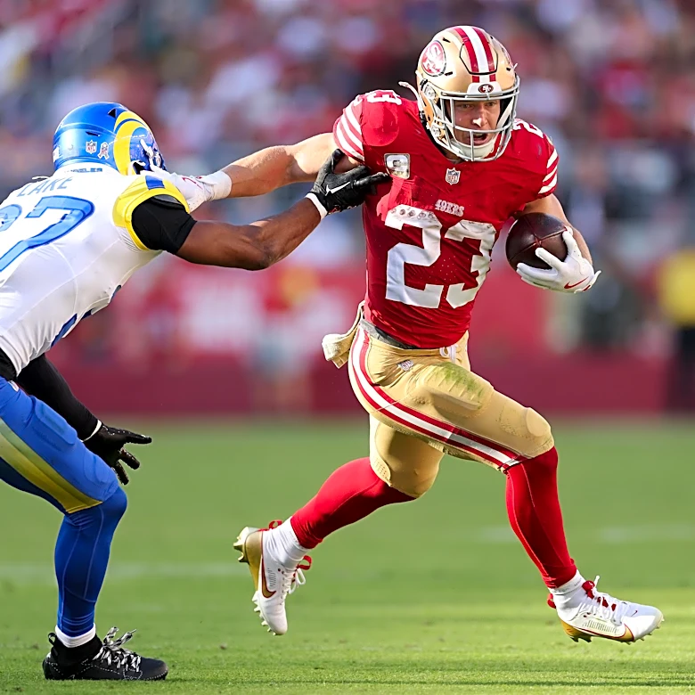 49ers’ RB Christian McCaffrey can surpass a Jerry Rice milestone Sunday