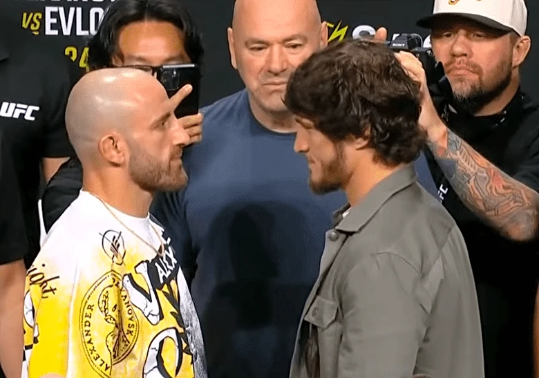 Staredowns! Volkanovski, Evloev square up ahead of UFC 333 main event throwdown | Video