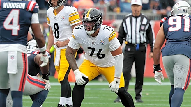 Troy Fautanu seen in walking boot after loss to Patriots