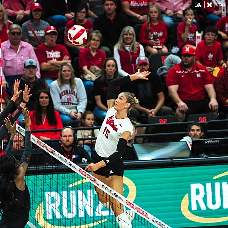 Volleyball Can’t Solve Laney Choboy’s Serve & Gets Swept by #1 Nebraska