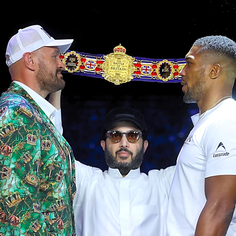 Video: Tyson Fury, Anthony Joshua face off for 1st time ahead of historic fight