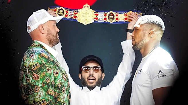 Video: ‘Nervous’ Tyson Fury stares down Anthony Joshua in front of tiny belt at Netflix launch press conference
