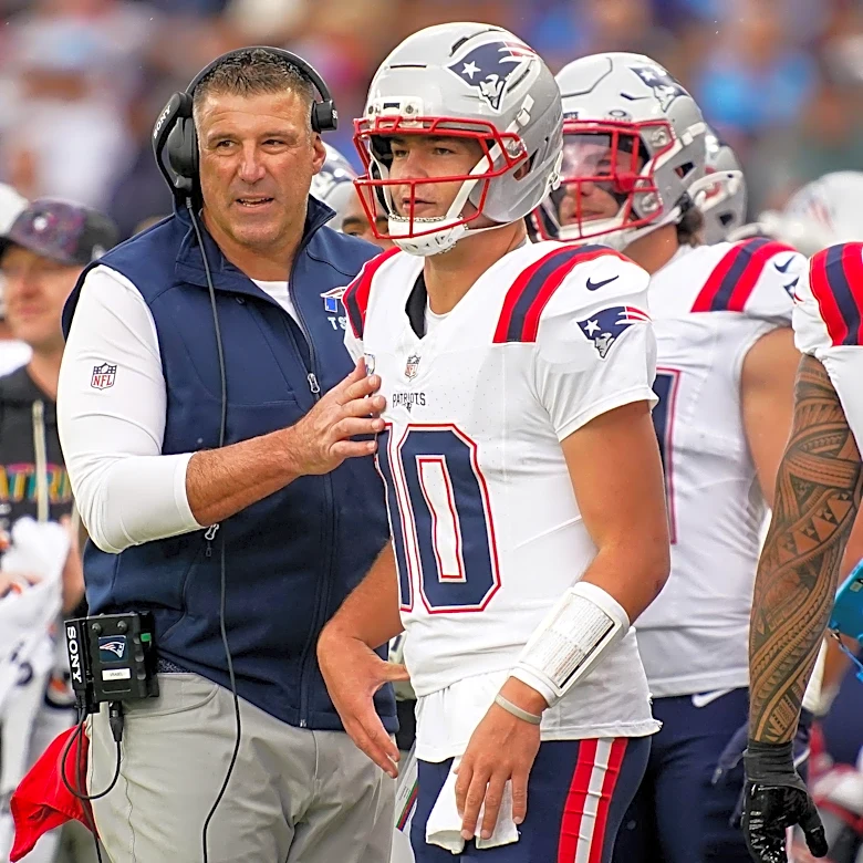 Mike Vrabel pushes back on reported rift with Drake Maye