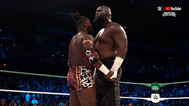 Oba Femi clashes with giant Omos at WWE AAA Worlds Collide