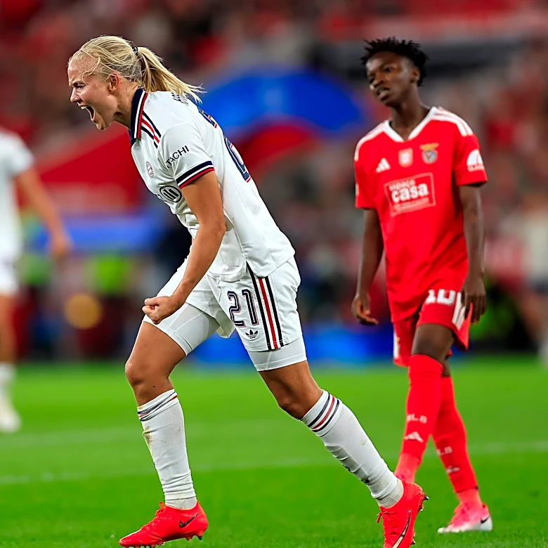 Bayern Munich’s Pernille Harder becomes third ever to hit 50-goal mark in UWCL