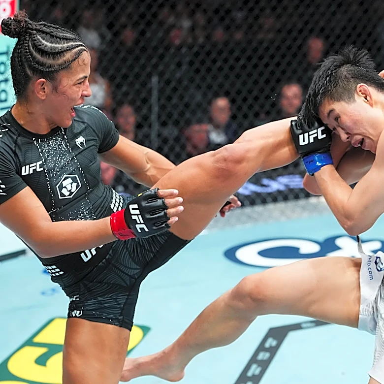 Natalia Silva outpoints Wang Cong in back-and-forth battle to claim flyweight title in UFC 332 main event