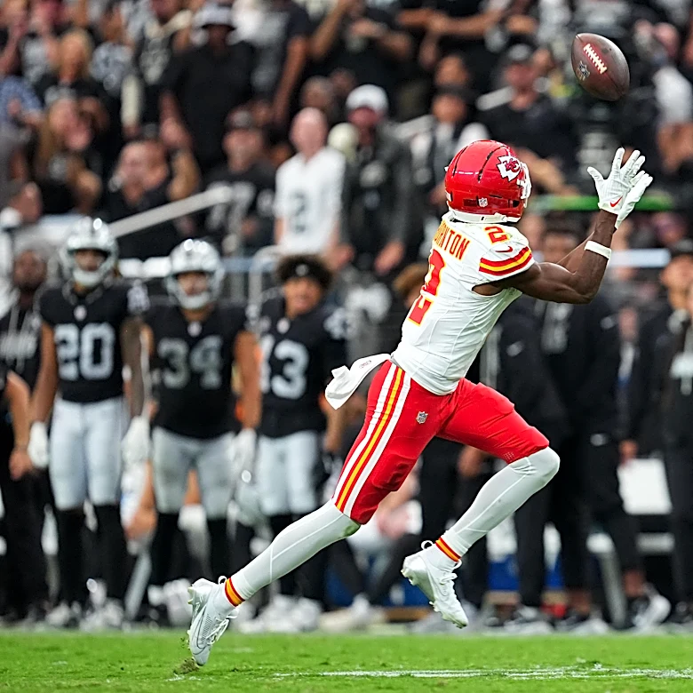 Chiefs’ Tyquan Thornton carted off the field in Las Vegas with leg injury