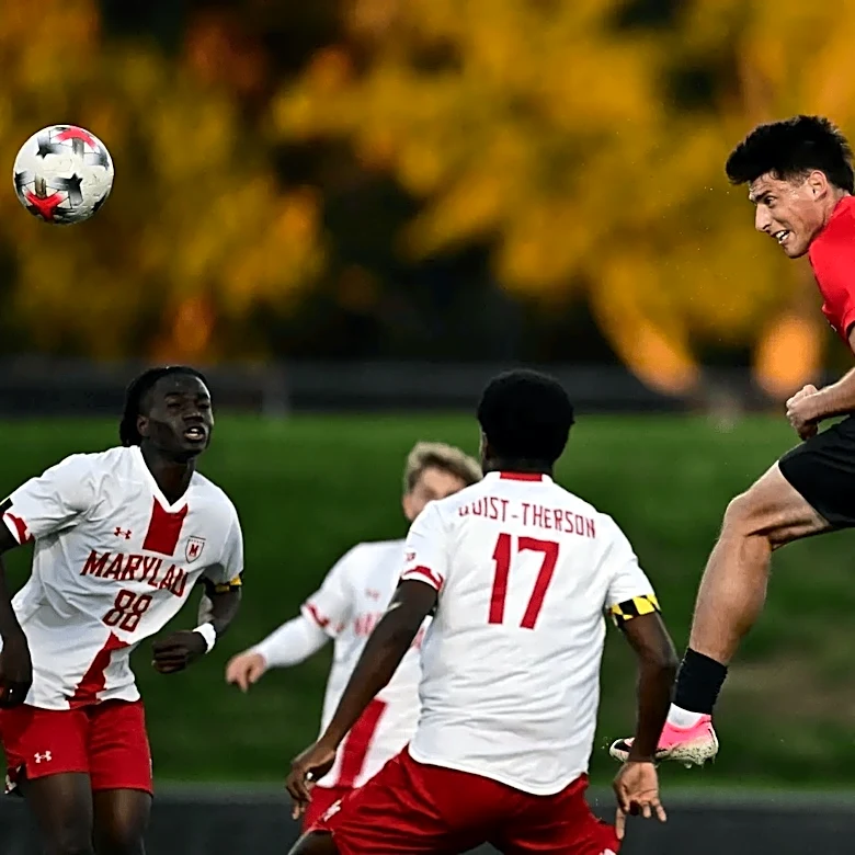 Men’s Soccer Outshoots #7 Maryland but Falls 2-1 on Farouk Cisse’s Late Winner