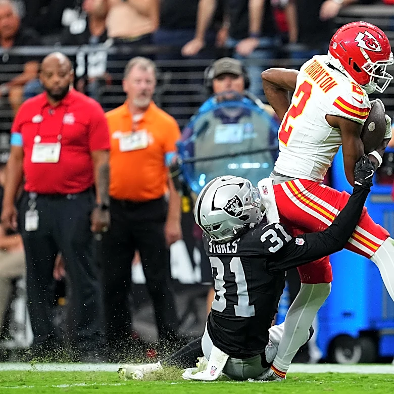 Chiefs News: Raiders DB not fined for tackle on Tyquan Thornton