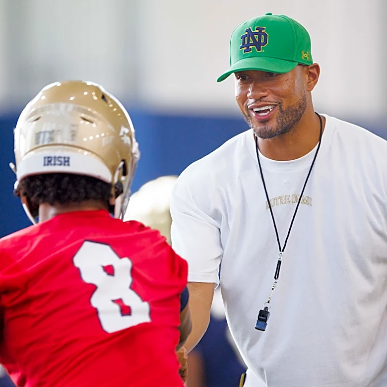 Notre Dame’s Marcus Freeman compliments former QB Kenny Minchey
