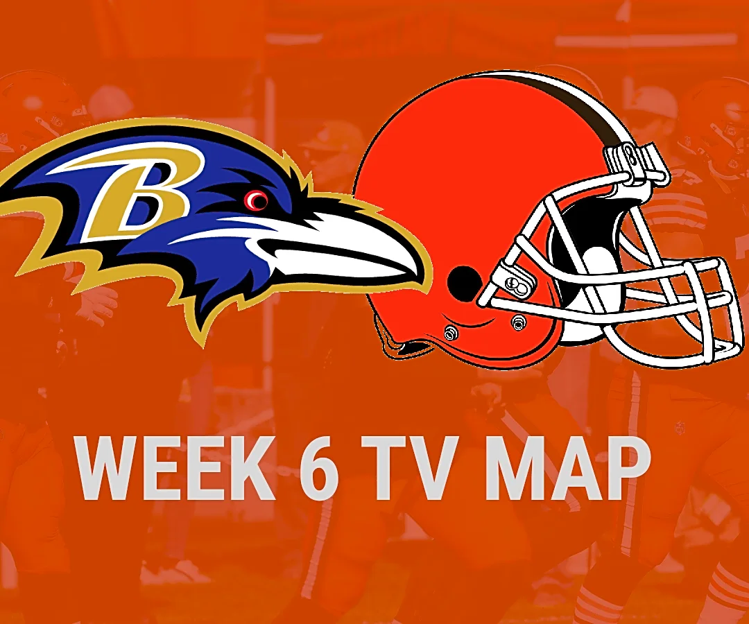 Baltimore Ravens vs. Cleveland Browns Week 6 TV Map