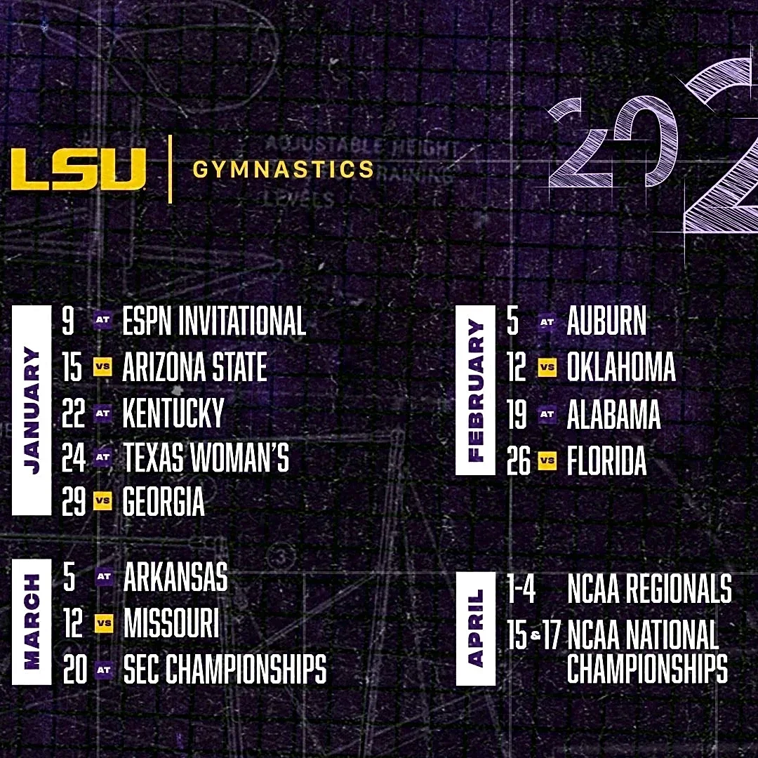 LSU gymnastics announces 2027 schedule