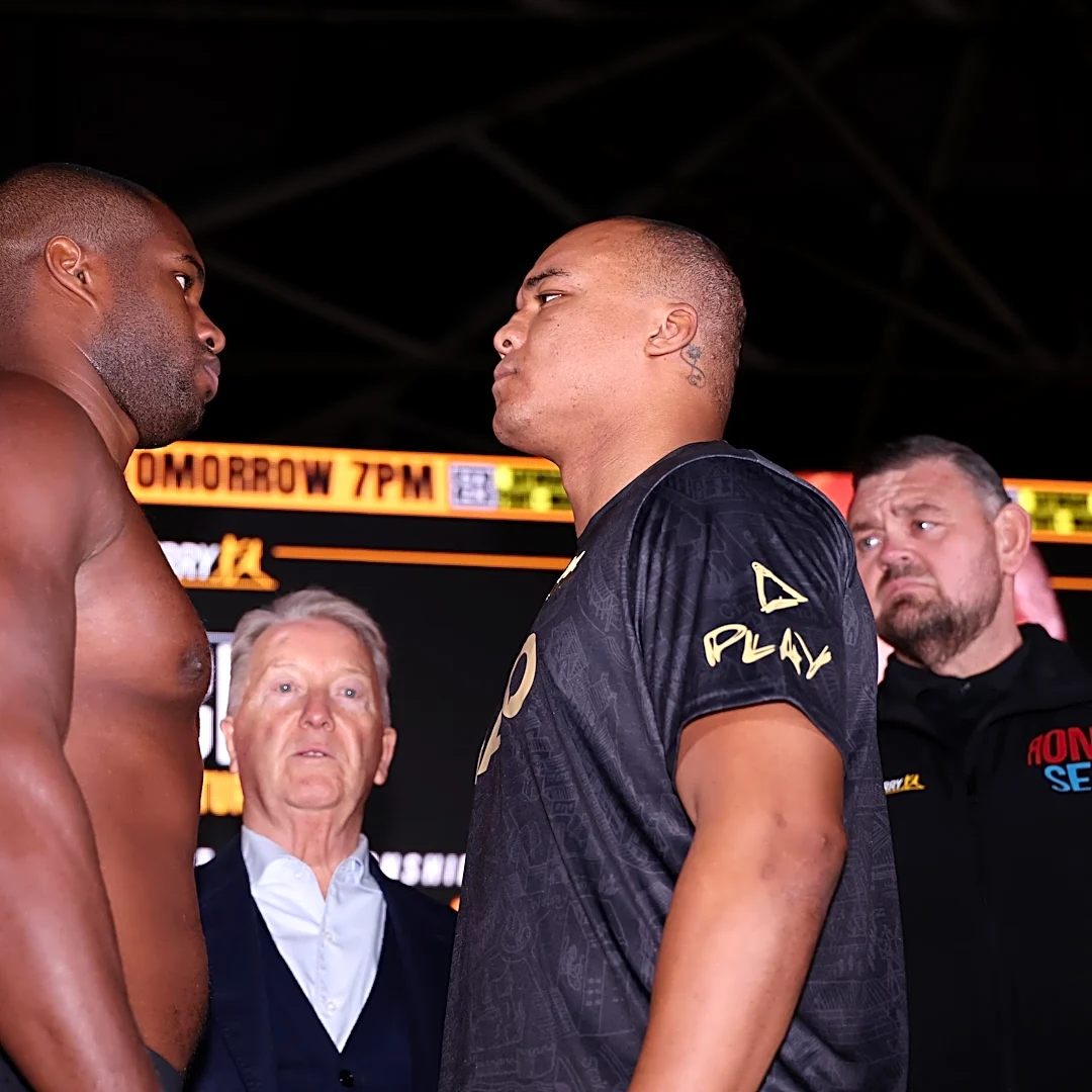 Fabio Wardley vs. Daniel Dubois staredown video, weigh ins results from London