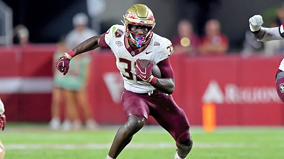FSU running back Ousmane Kromah carted off near the end of first half against Miami