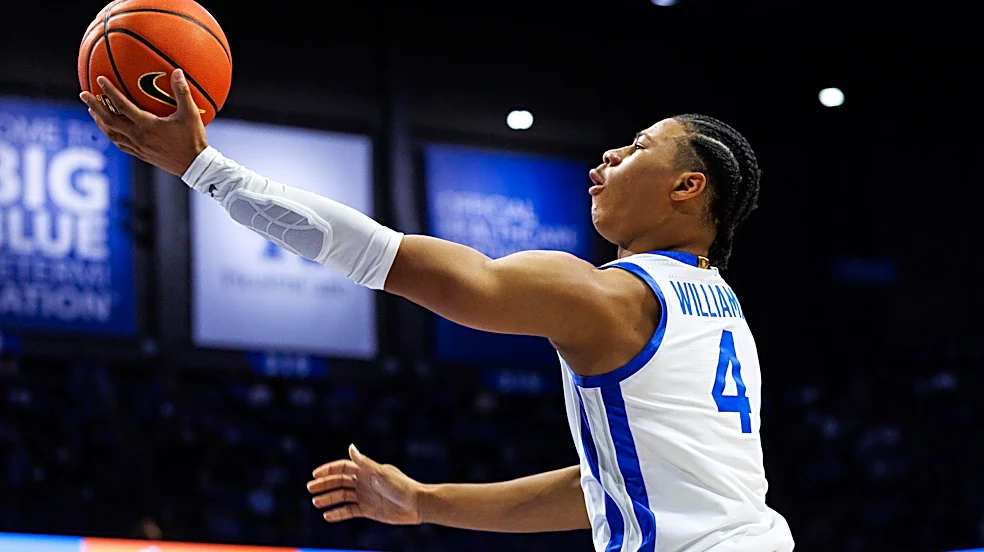 Mark Pope has high hopes for Mason Williams, who says he did not meet the Kentucky standard in exhibition opener