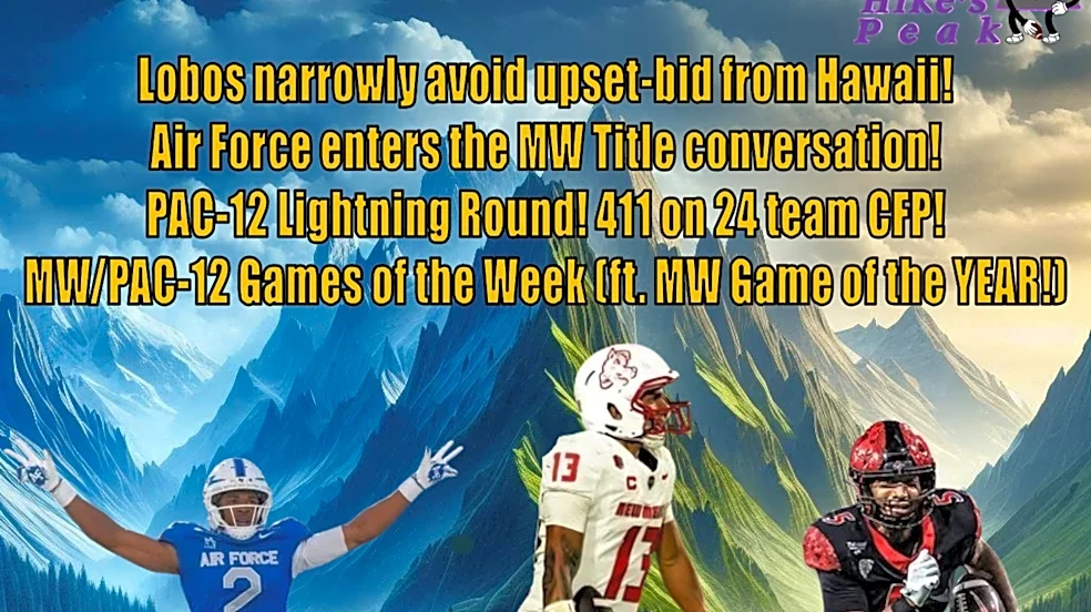 Lobos narrowly avoid upset-bid from Hawaii! Air Force enters the MW Title conversation! PAC-12 Lightning Round! Everything WRONG w/ the 24 team CFP...