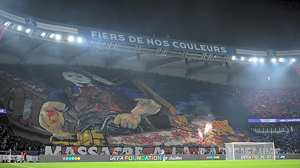 Barcelona report PSG to UEFA over ‘deeply disturbing’ tifo in Champions League tie