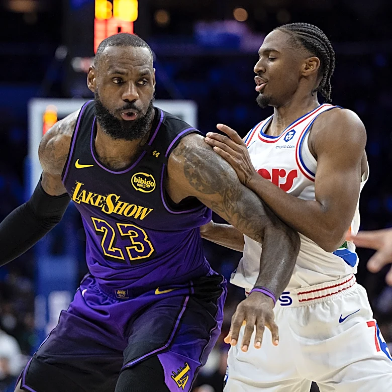 76ers stars Tyrese Maxey, LeBron James in the gym working out together