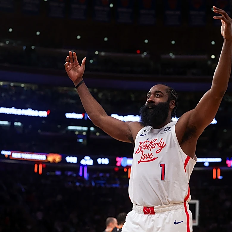 Former 76ers star James Harden ranked No. 5 shooting guard of all time