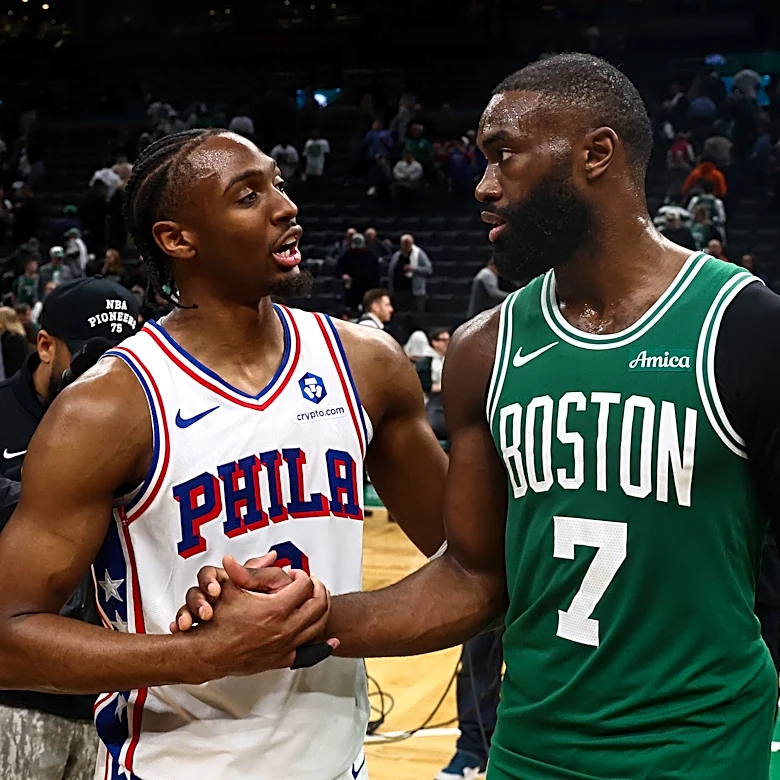 Jaylen Brown discusses what he's learned about Sixers' Tyrese Maxey