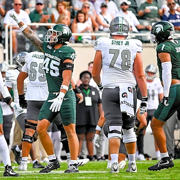 Linebacker Brady Pretzlaff talks about stepping up in MSU's win vs EMU