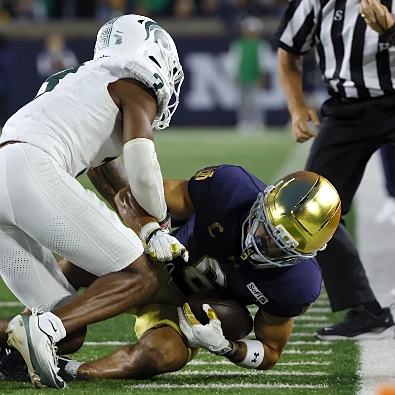 MSU football comes up short in second half, loses at Notre Dame