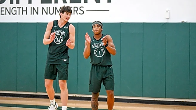 Jeremy Fears Jr. addresses the media after Spartans first practice