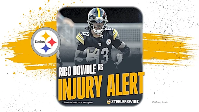 Steelers RB Rico Dowdle carted to the locker room with injury
