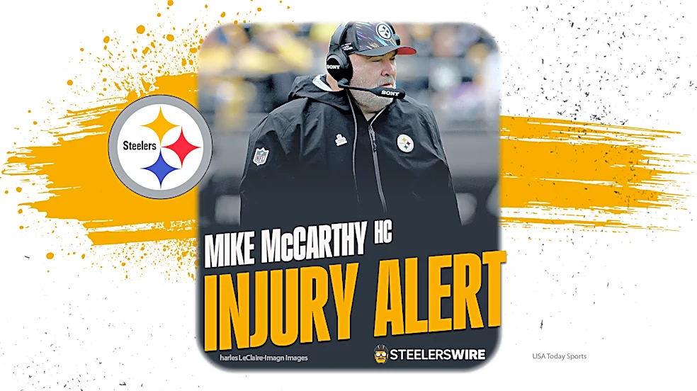 Steelers HC Mike McCarthy spends halftime in blue medical tent