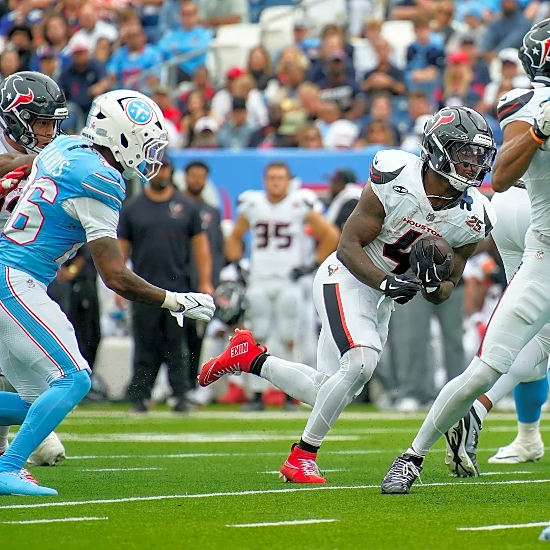Nick Caley says Texans RB Woody Marks has good speed and is explosive