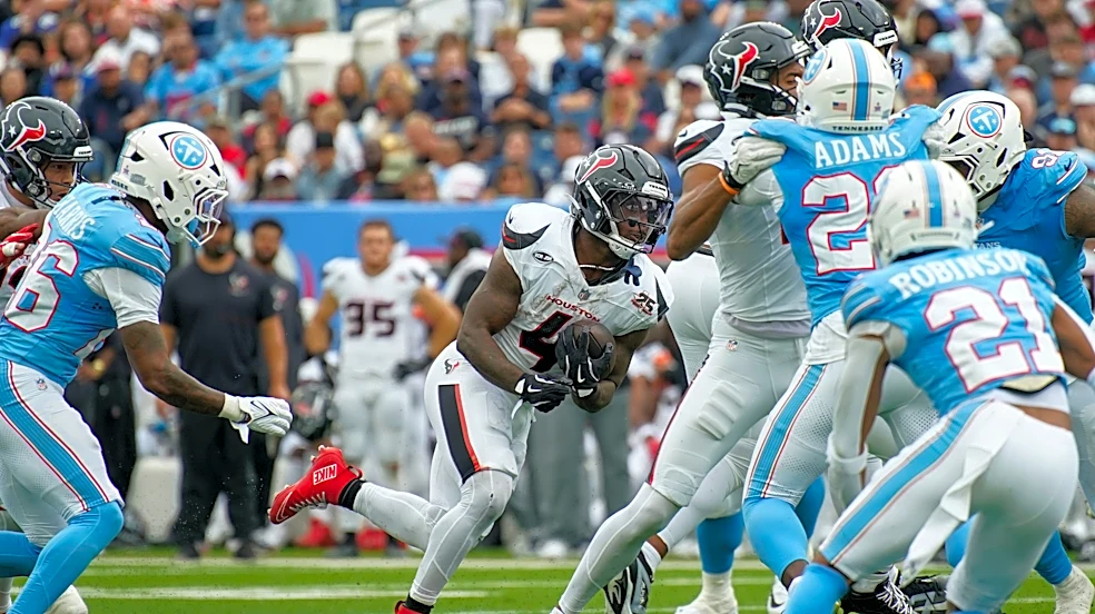 Nick Caley says Texans RB Woody Marks has good speed and is explosive