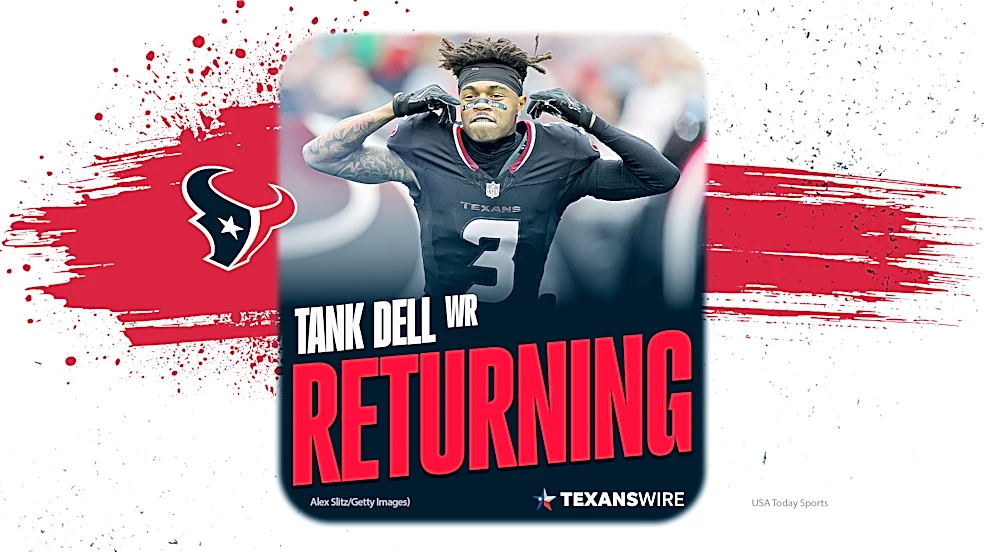 Texans HC DeMeco Ryans announces WR Tank Dell's return in Week 7