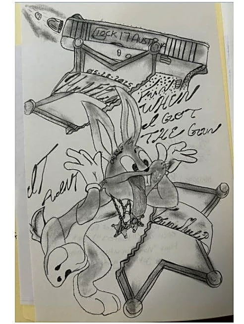 Shooter mocks Mifflin Twp. police in jail drawings before sentencing