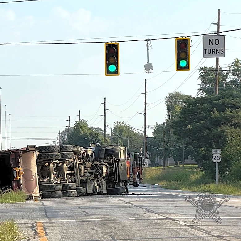 Natural gas dump truck crash shuts down U.S. 23 in Franklin County