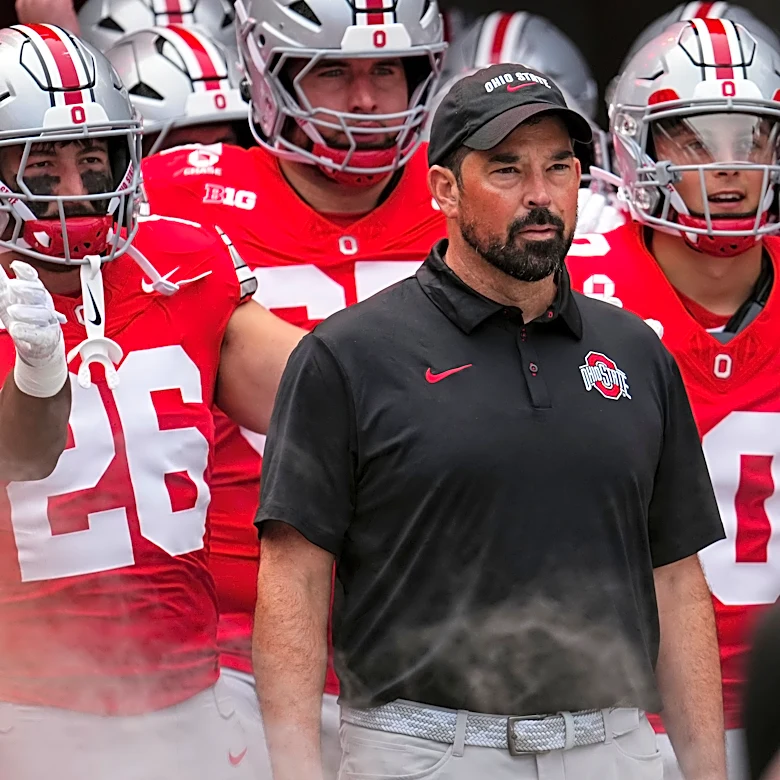Ohio State coach Ryan Day speaks to media before Texas. Watch here