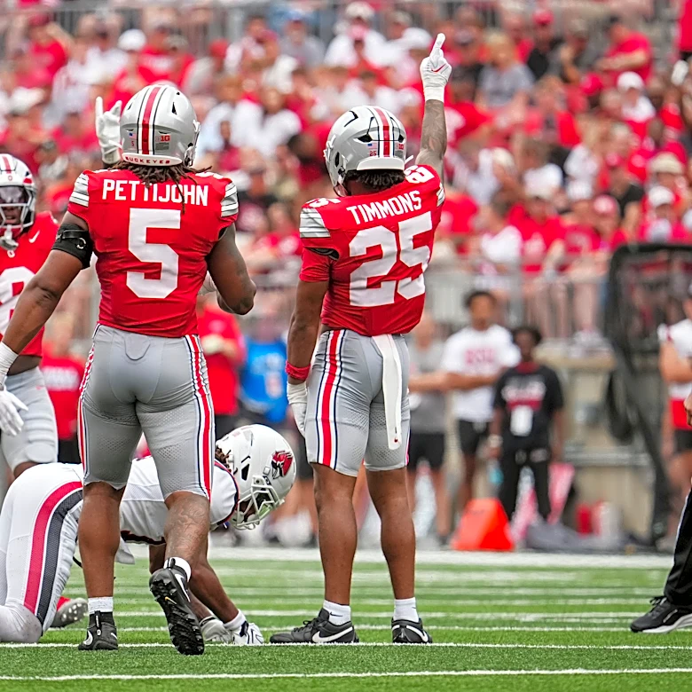 Ohio State's Jay Timmons forces fumble on 1st play vs Texas