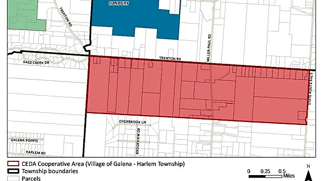 Harlem Twp., Galena OK 1,000-acre cooperative area to control growth, up revenue