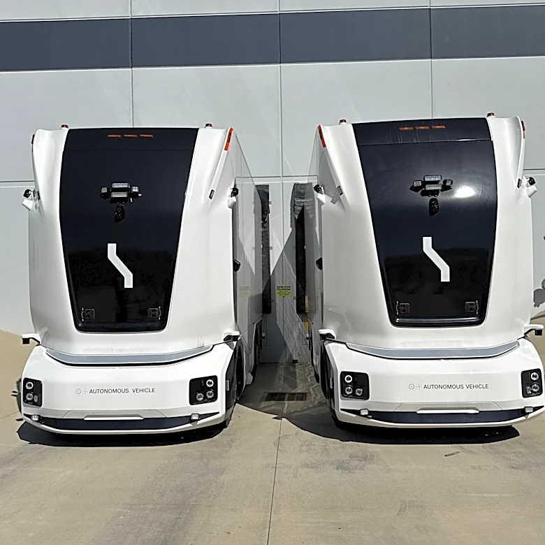 Driverless, autonomous freight trucks operating in central Ohio