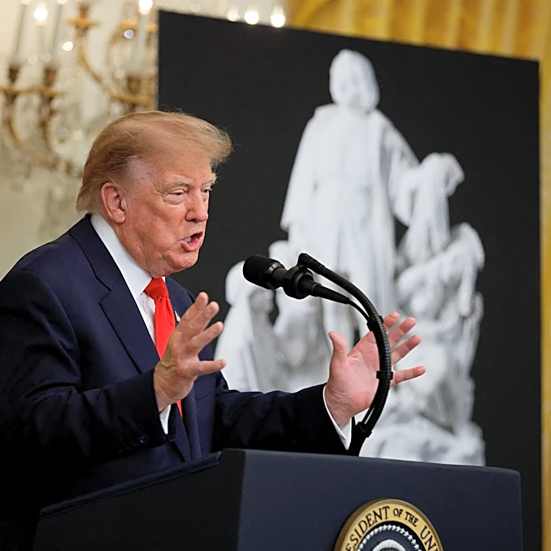 In Columbus Day speech, Trump says city should restore namesake statue