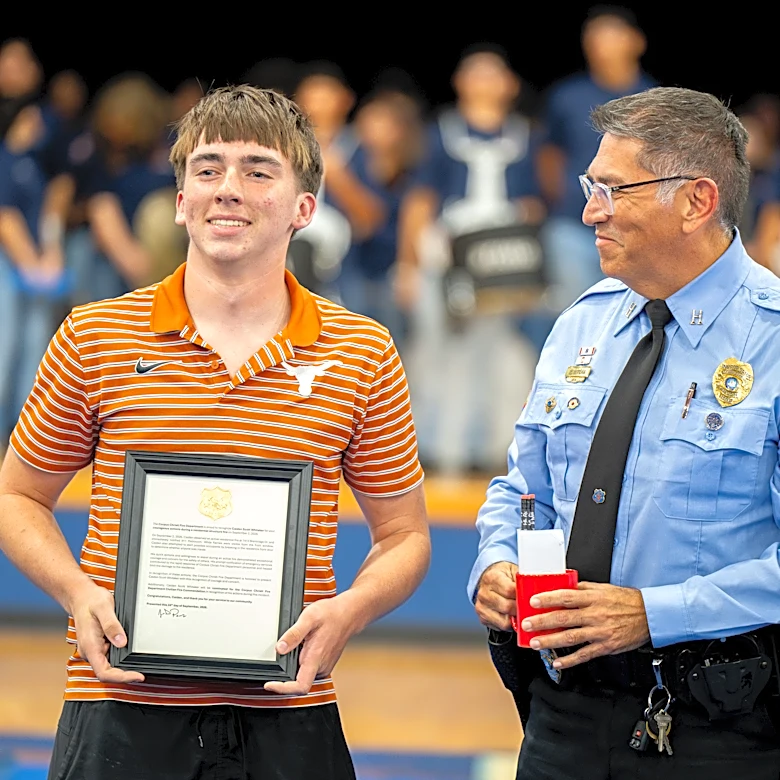 Fire department honors teen for actions during house fire