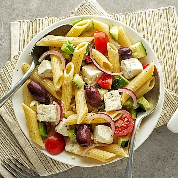 For A Mediterranean-Style Pasta Salad, Reach For This Ingredient