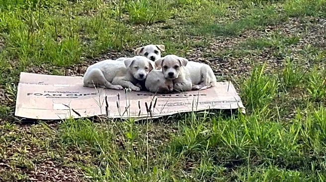 Puppy Siblings Trembled On Scrap Of Cardboard — Then The Right Person Drove By