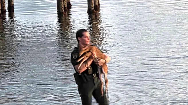 Officer Dives Under Dock To Save Baby Animal — Then Reunites Her With Mom